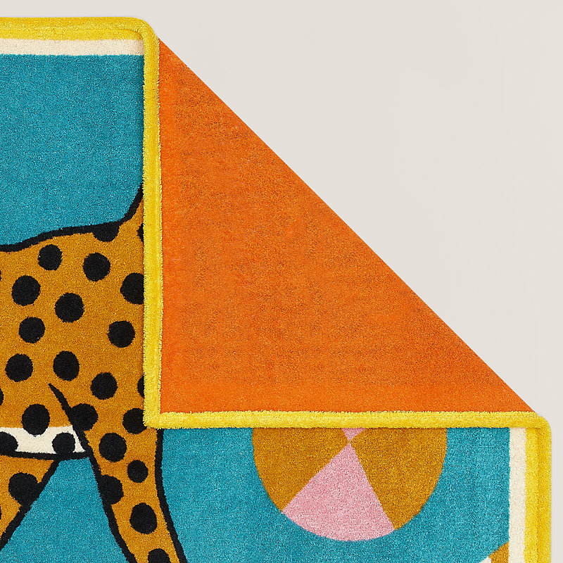 ビーチタオル 《チータ・アン・エキリーブル》 - ブルー | Hermès